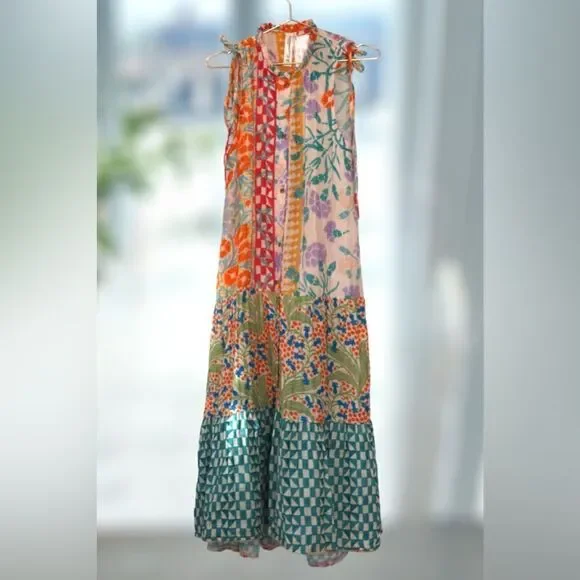 Anthropologie Ellen Merchant Shoulder-Tie Buttondown Dress Size XXS - Picture 7 of 16